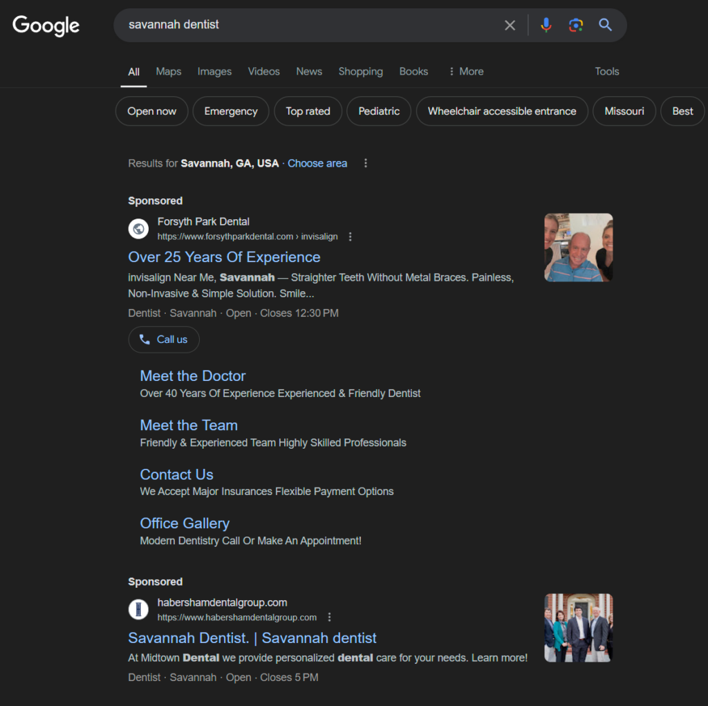 Savannah Local Ads Example